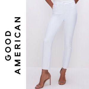 NEW Good American Good Legs high-rise straight white denim jeans size 15